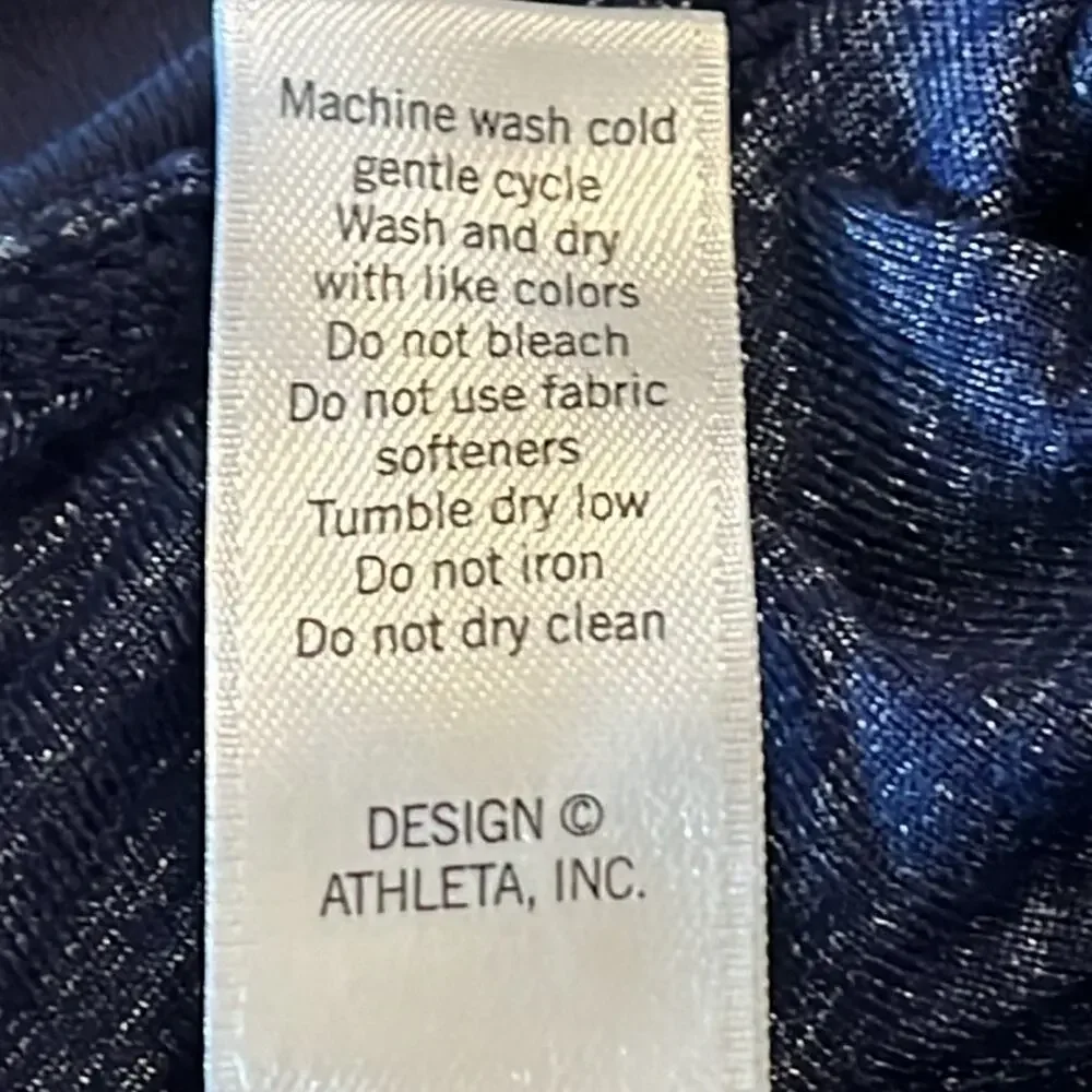 Athleta Twisted Ruched Skirt Womens Size S Blue Metallic Stretch Travel Casual
